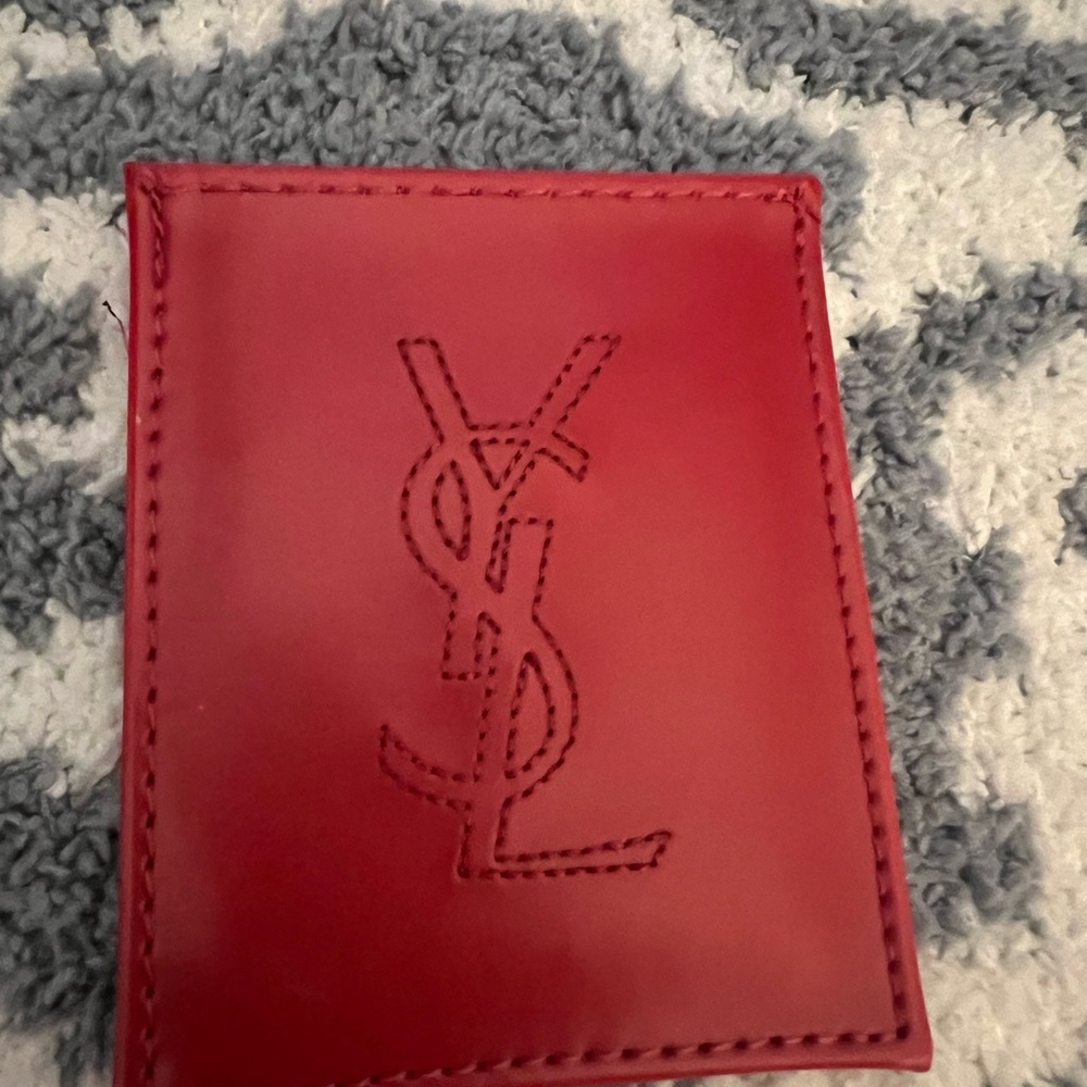 Yves Saint Laurent Red Leather Card Holder
